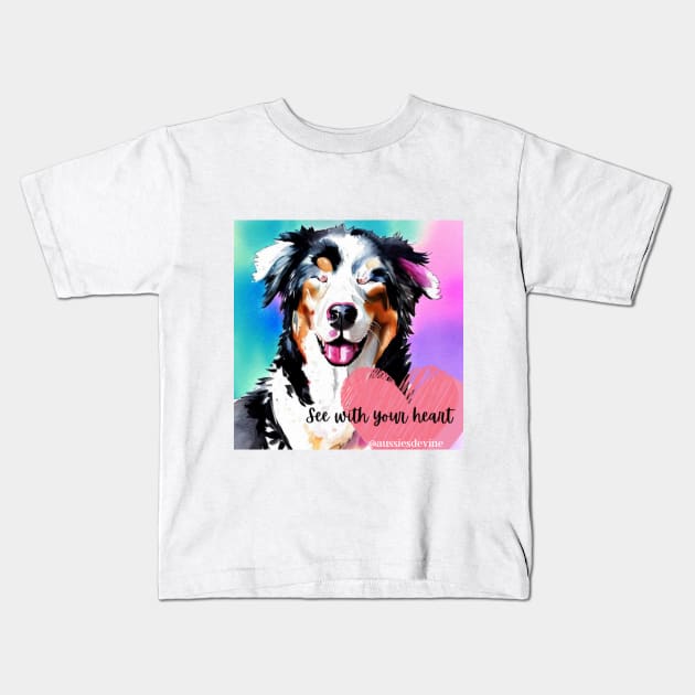 See With Your Heart Shirt Kids T-Shirt by Jubilee the Blind Dog